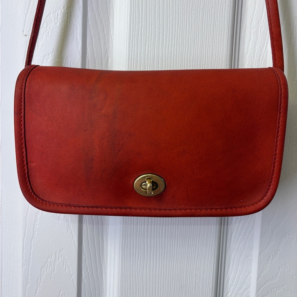 Coach Red Dinky Leather Shoulder Bag